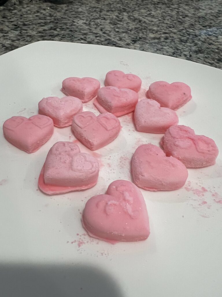 frozen baking soda hearts