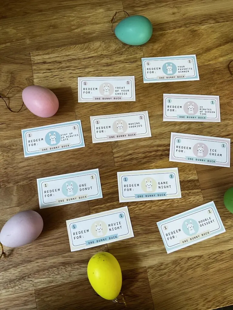 Easter Bunny Bucks free printable Celebrating with kids