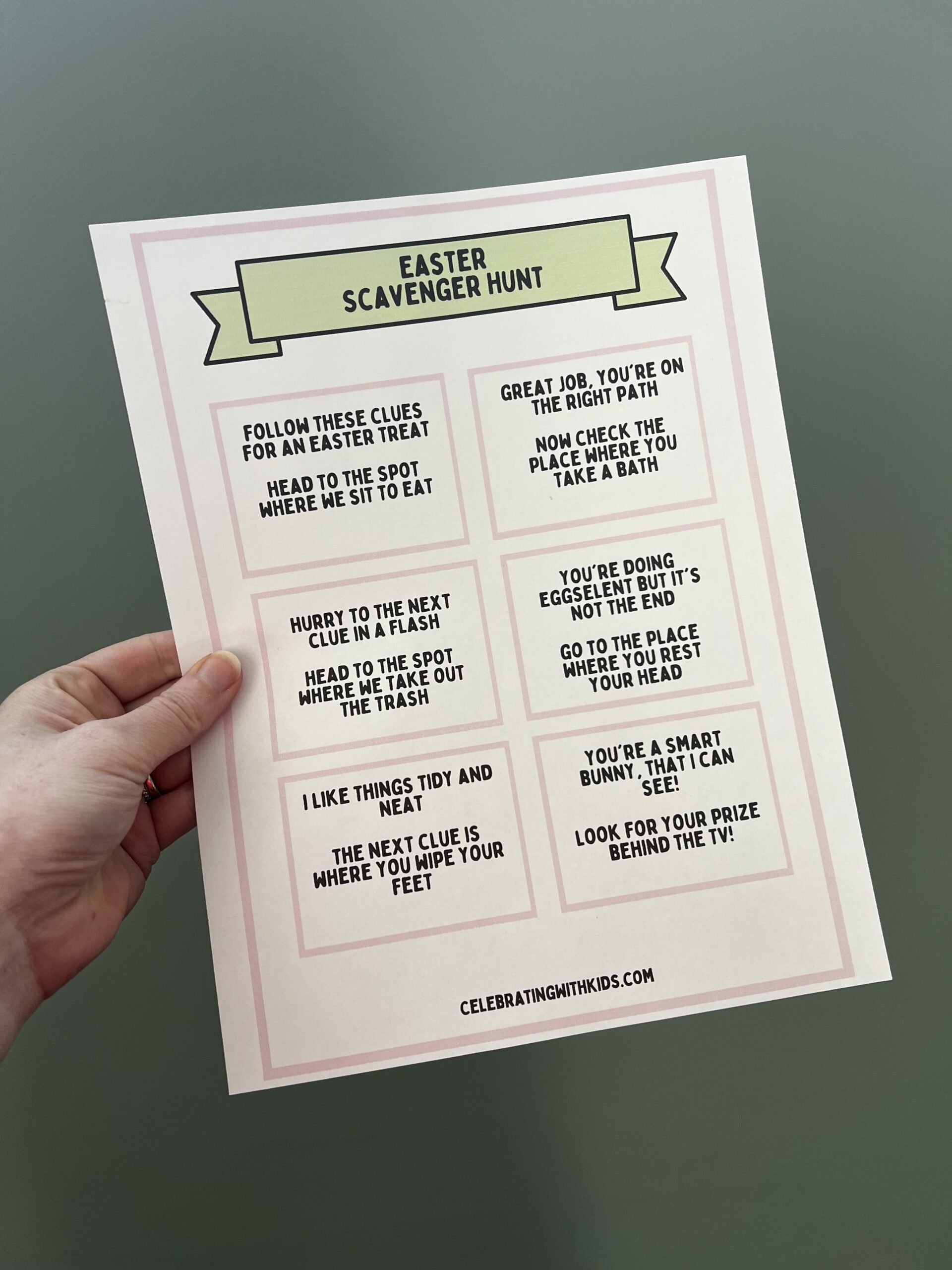 Easter Scavenger Hunt - free printable! - Celebrating with kids