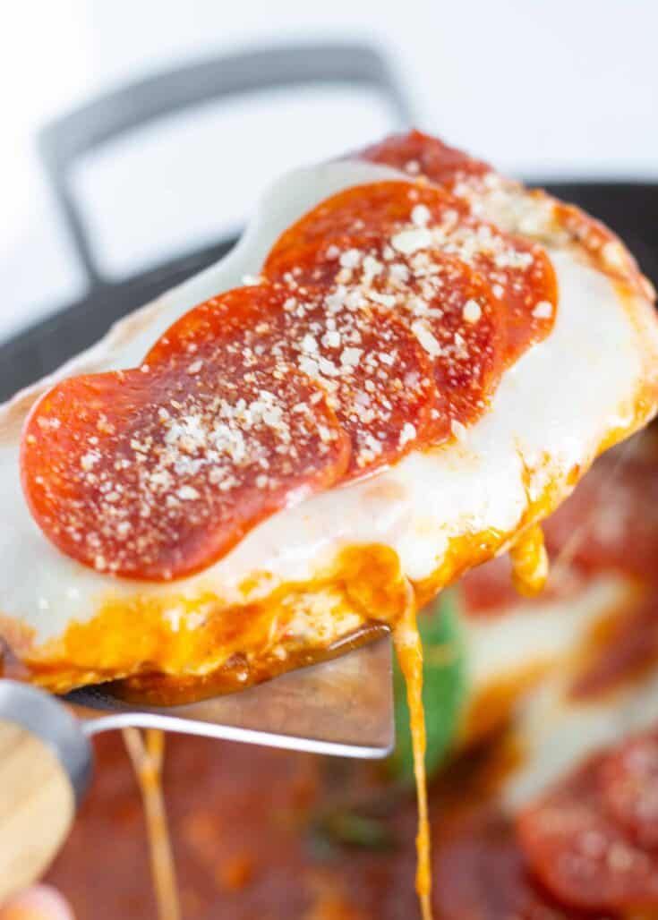 Image for Dinner Ideas: Pepperoni Pizza Chicken Skillet Recipe