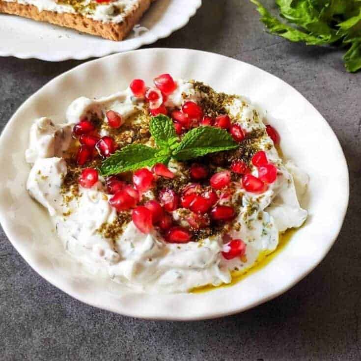 Image for Labneh dip with za'atar - A quick & easy Middle Eastern dip