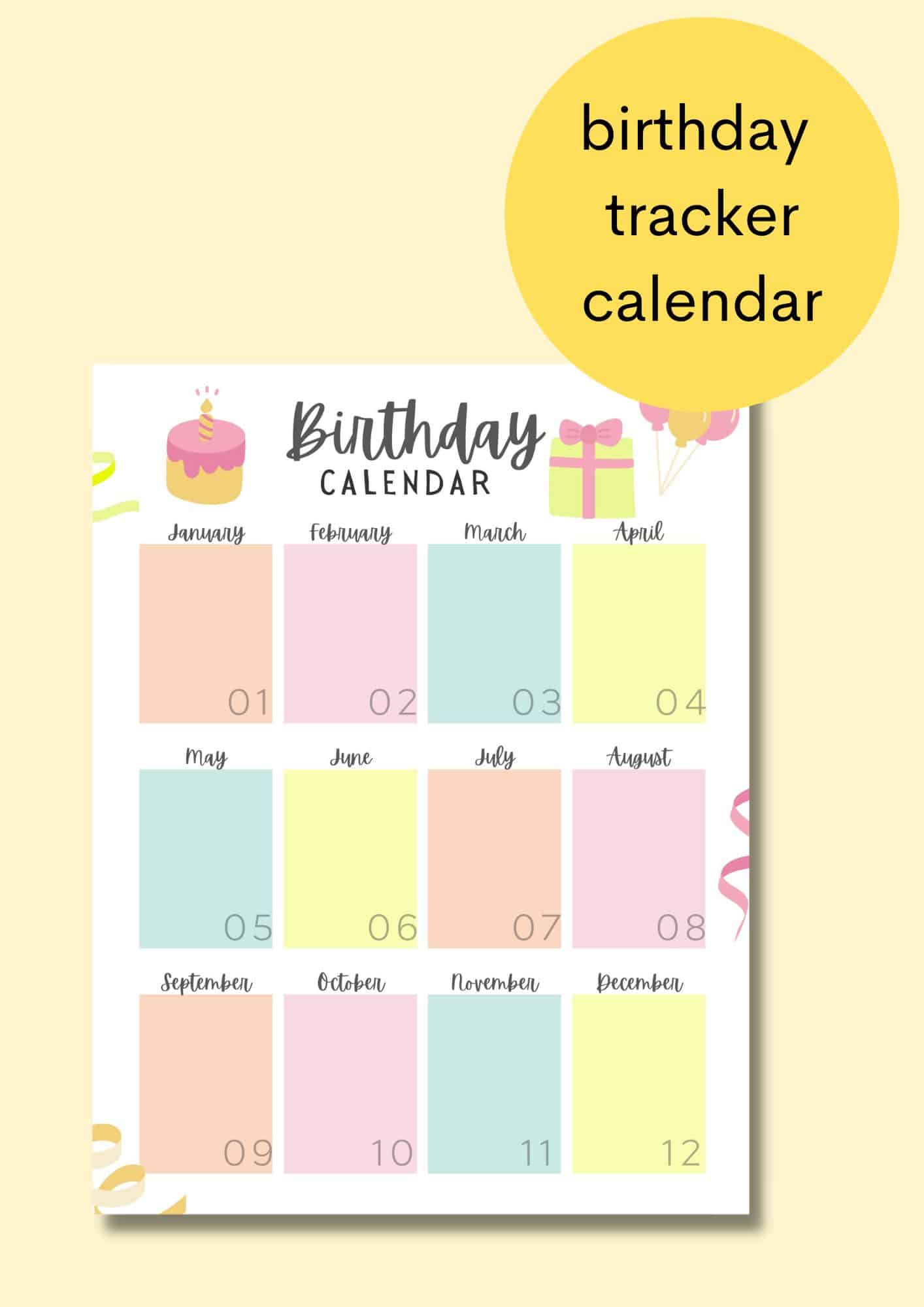 birthday calendar