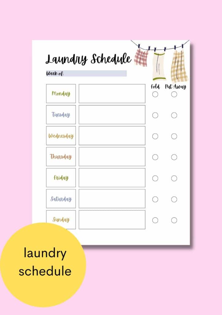 laundry schedule