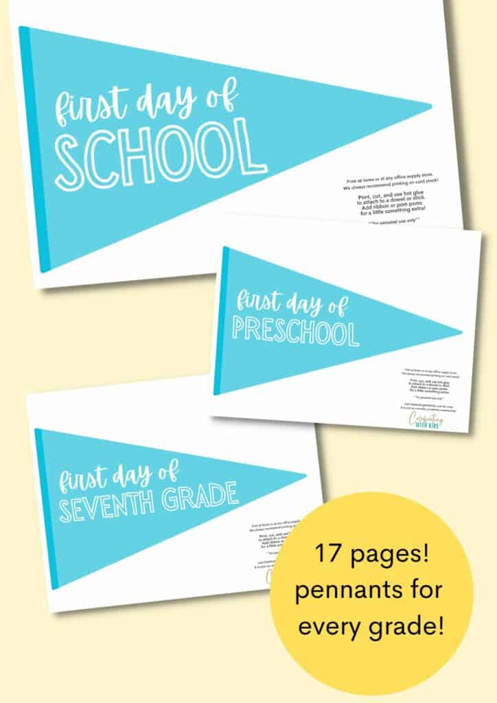 first day of school pennants