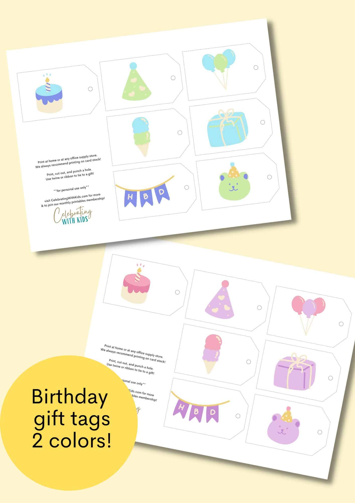 birthday gift tags