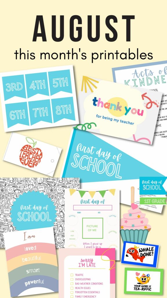 August - this month's printables