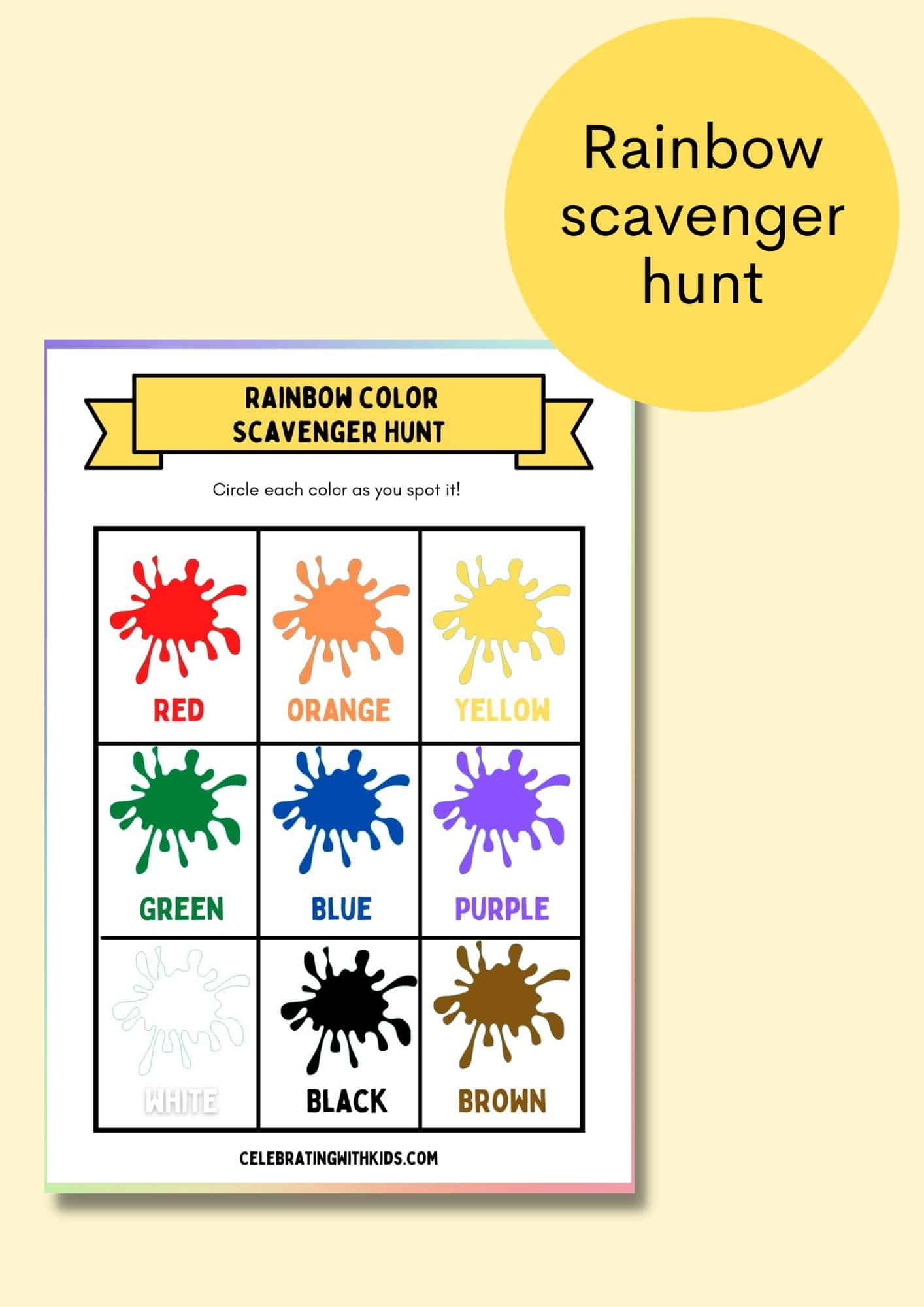 rainbow scavenger hunt