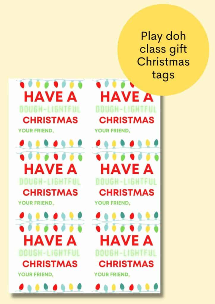 play doh christmas class gift tags