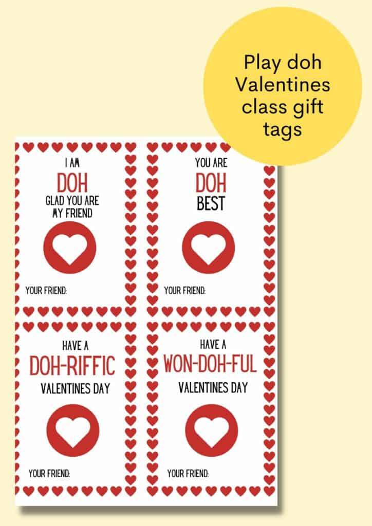 play doh valentiens class gift tags