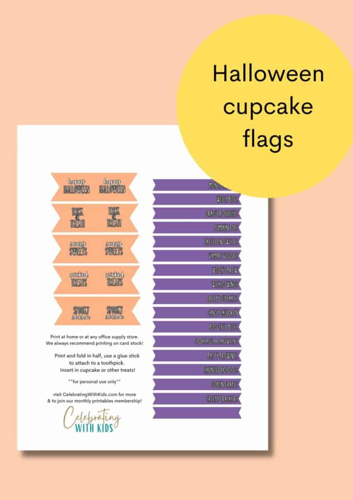 halloween cupcake flags