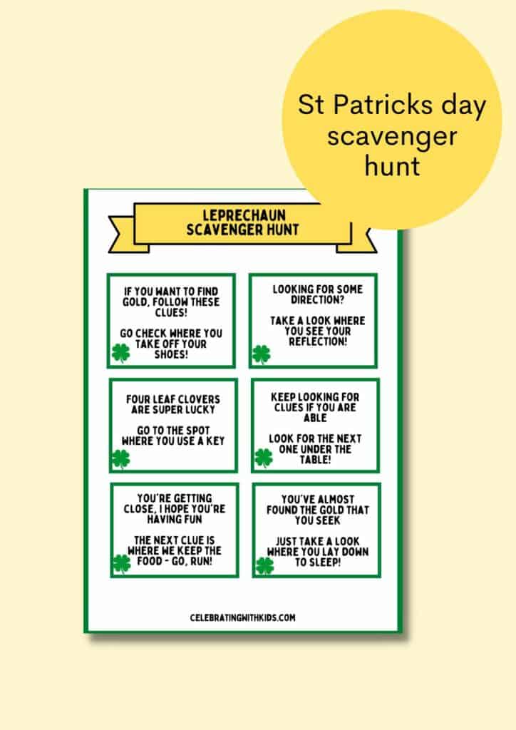 st patricks day scavenger hunt