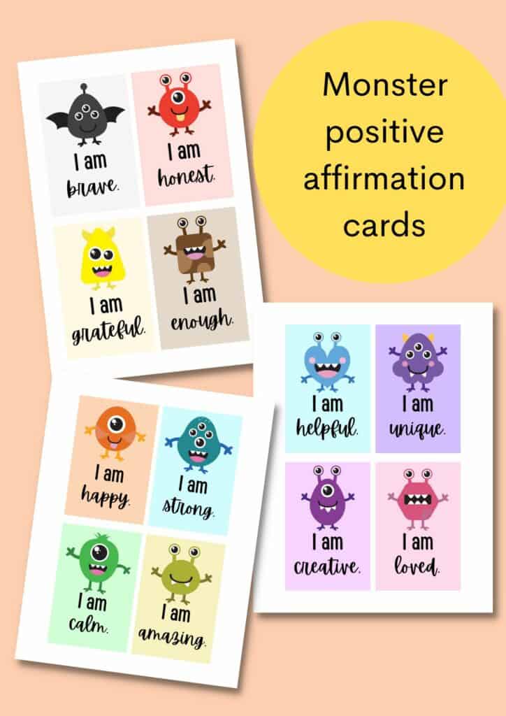 monster positive affirmation cards