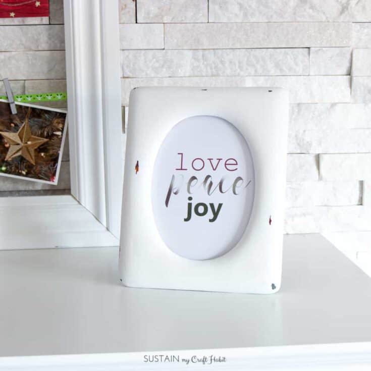 Image for Free Christmas Printable Love Peace Joy: Rustic Holiday Mantel Create-Along