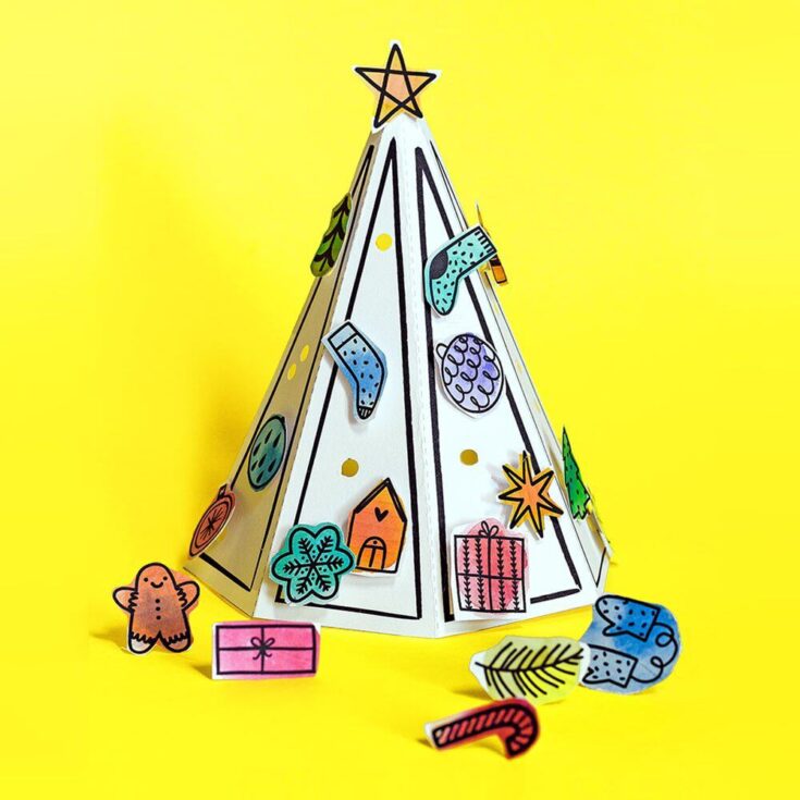 Image for Make: A 3D Paper Advent Tree with Pop-In Ornaments