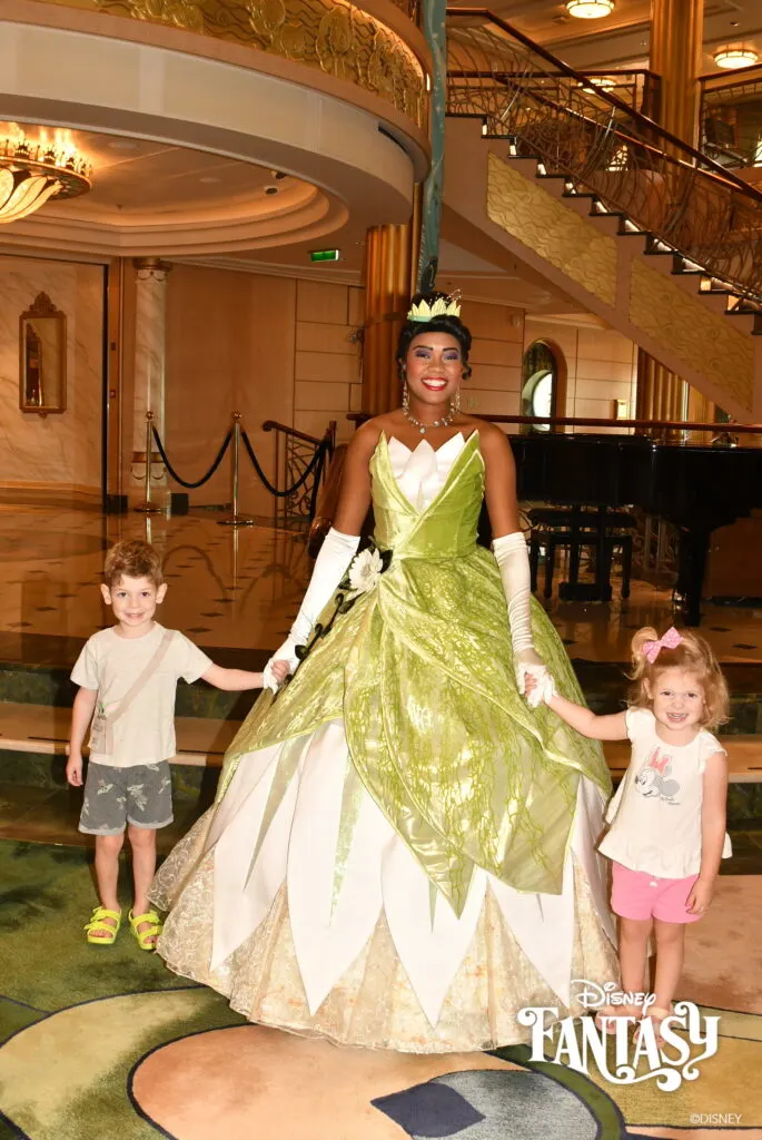 kids with tiana royal gathering disney fantasy cruise ship