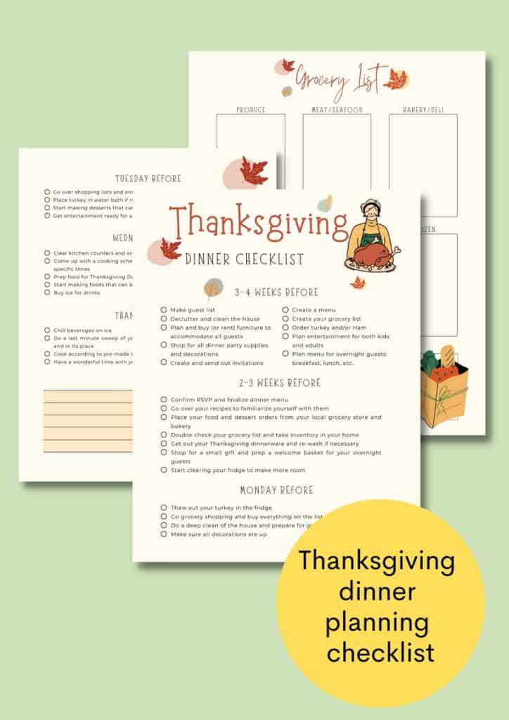 thanksgiving dinner checklist