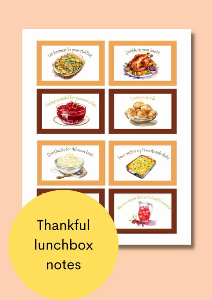 thanksgiving lunchbox notes