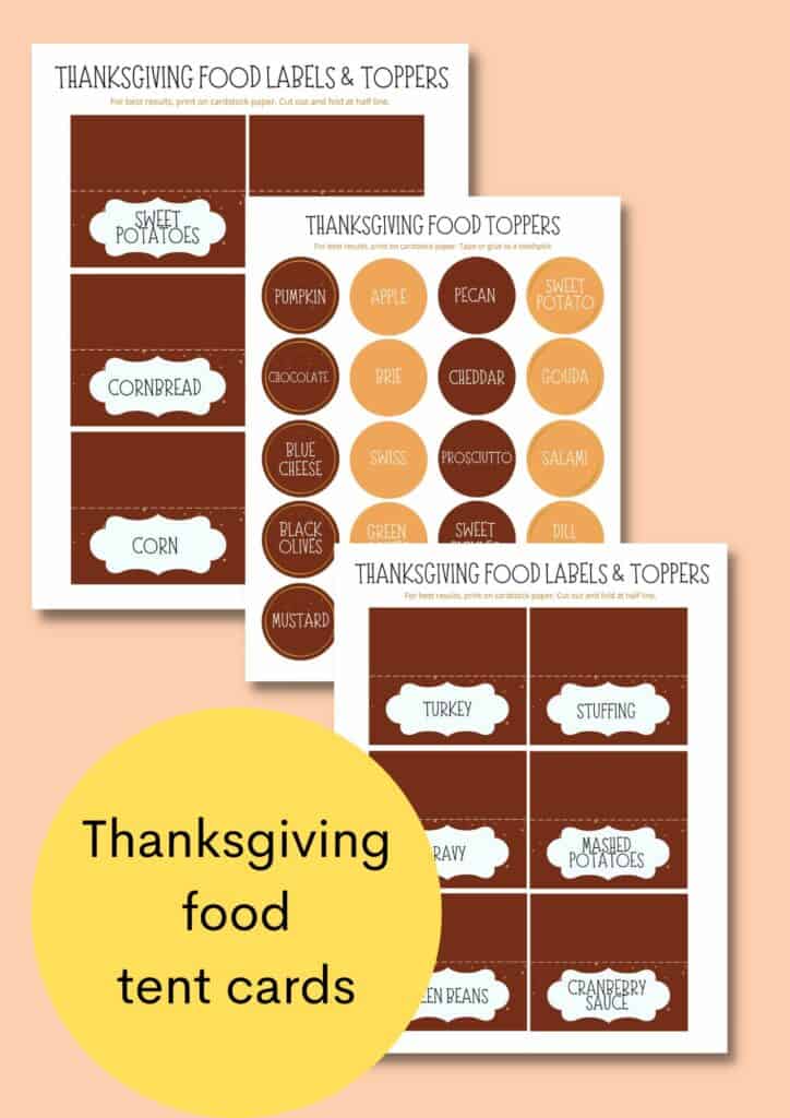thanksgiving food tent cards