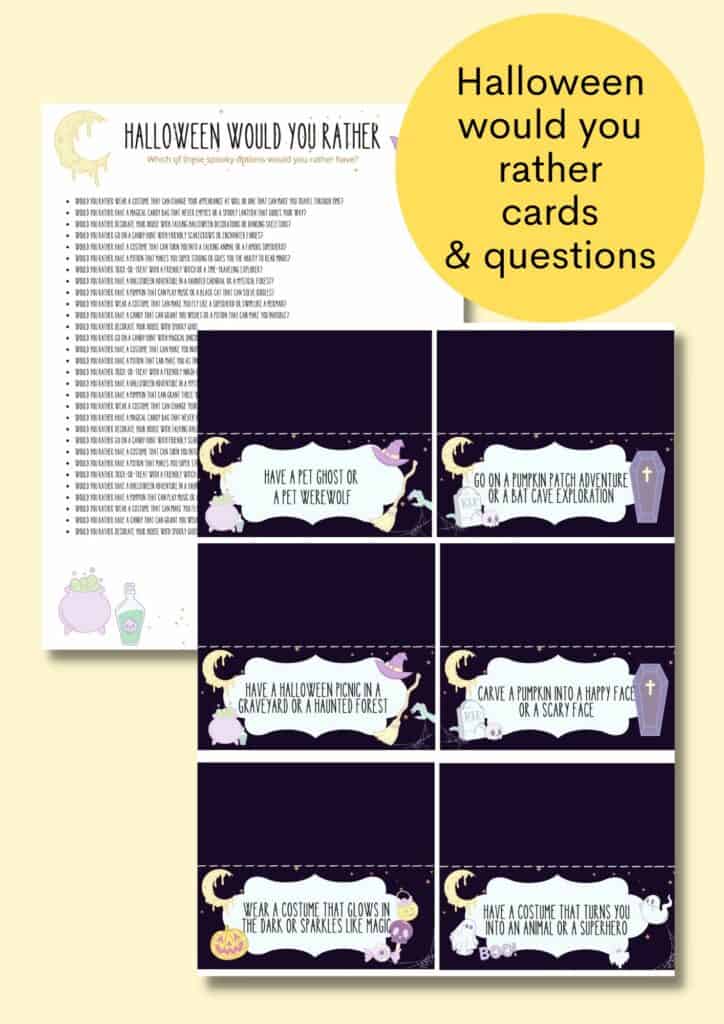 halloween would you rather cards