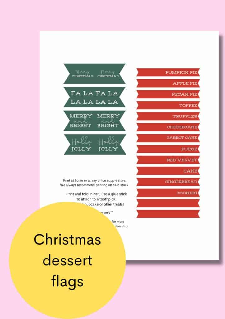 christmas dessert flags