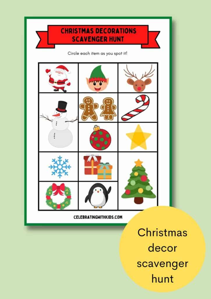 christmas decor scavenger hunt