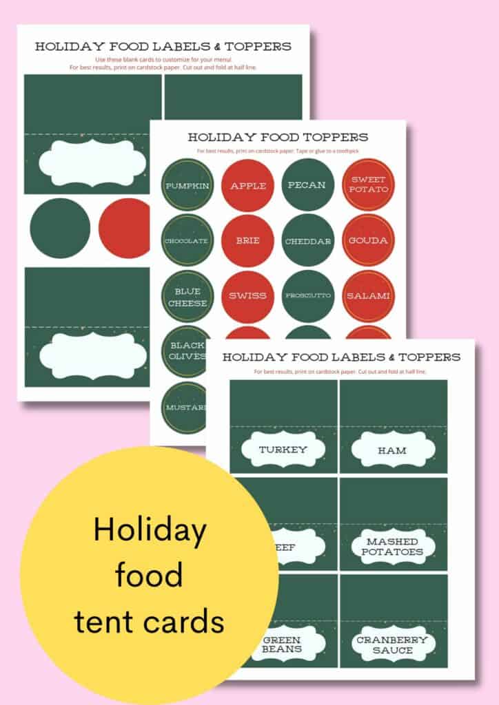 holiday tent cards