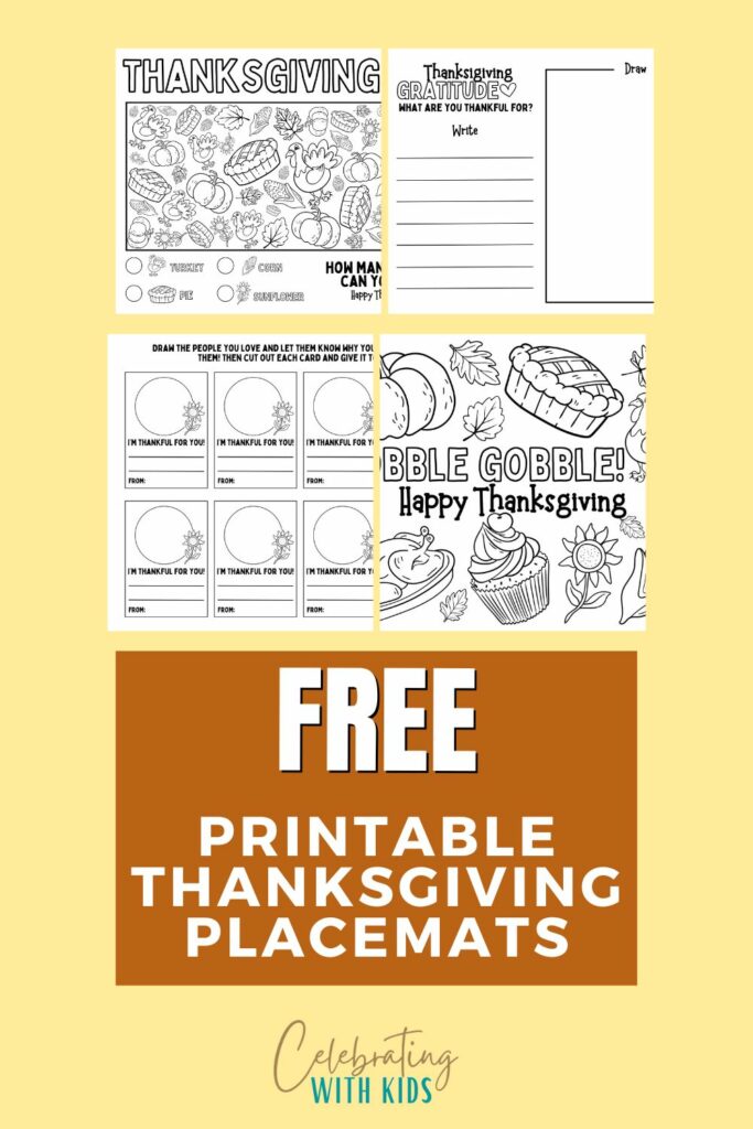 Free Printable Thanksgiving Placemats Pin