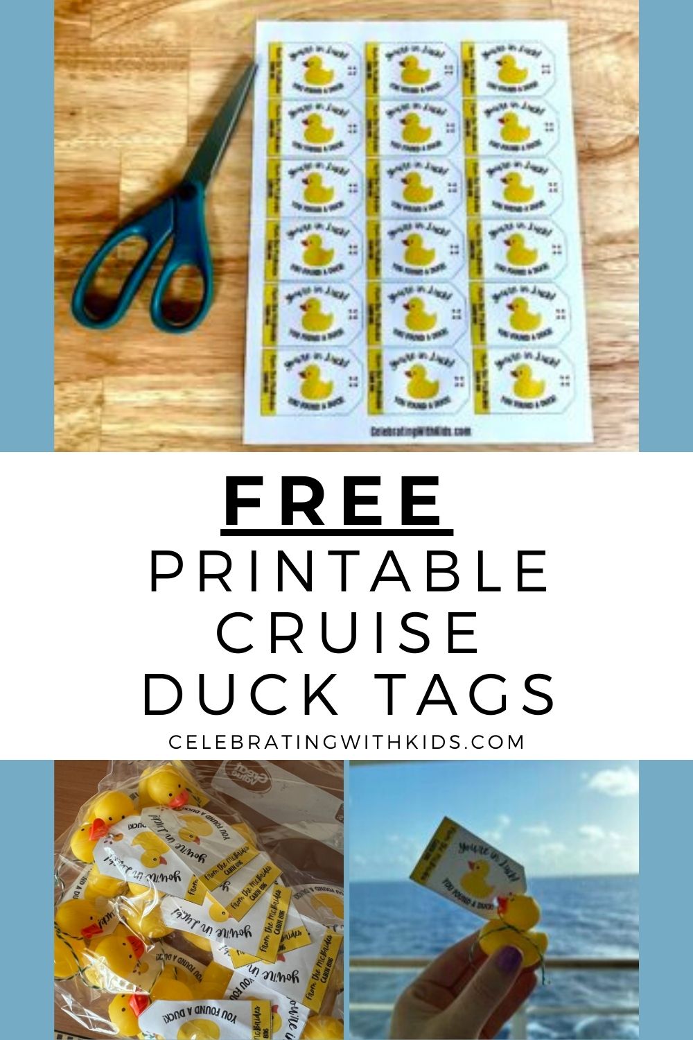 Free Printable Cruise Duck Tags Celebrating with kids