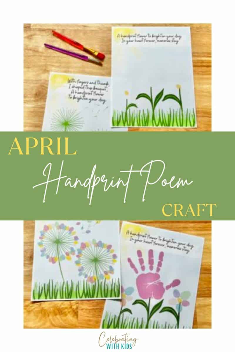 April Handprint Poem Craft - Celebrating with kids