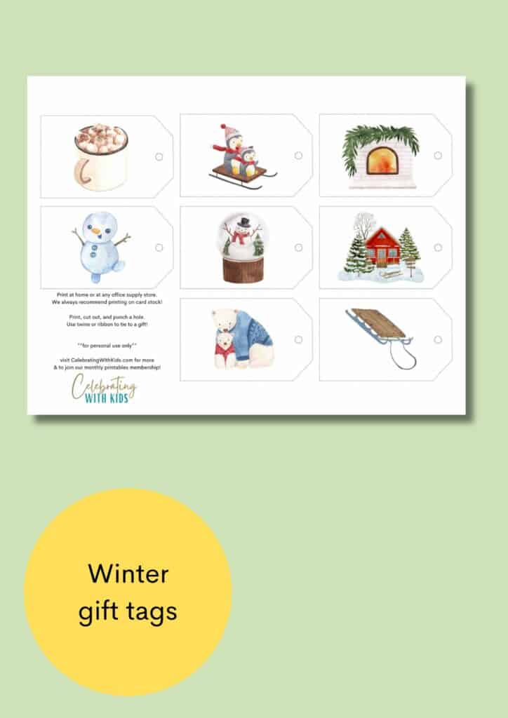 winter gift tags