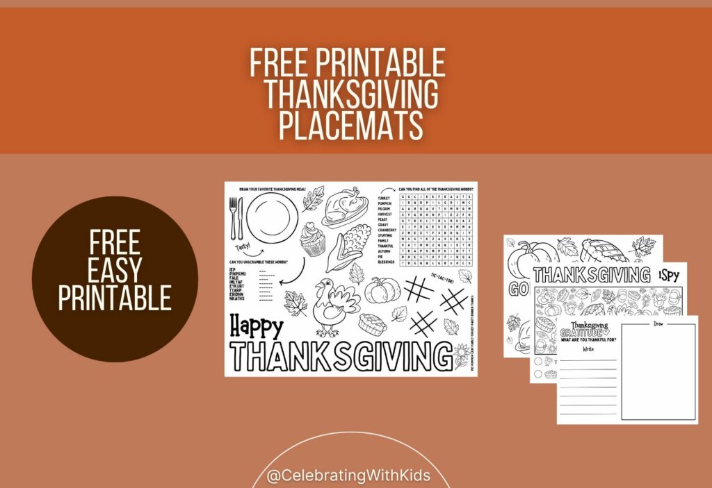 Free Printable Thanksgiving Placemats