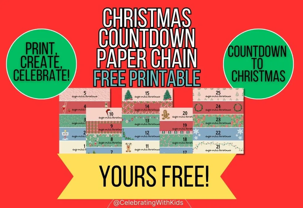 Christmas countdown paper chain mockup