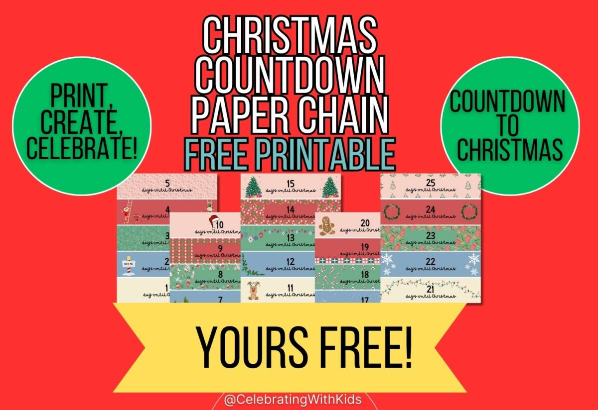 Free Printable Christmas Paper Chain Countdown Celebrating With Kids