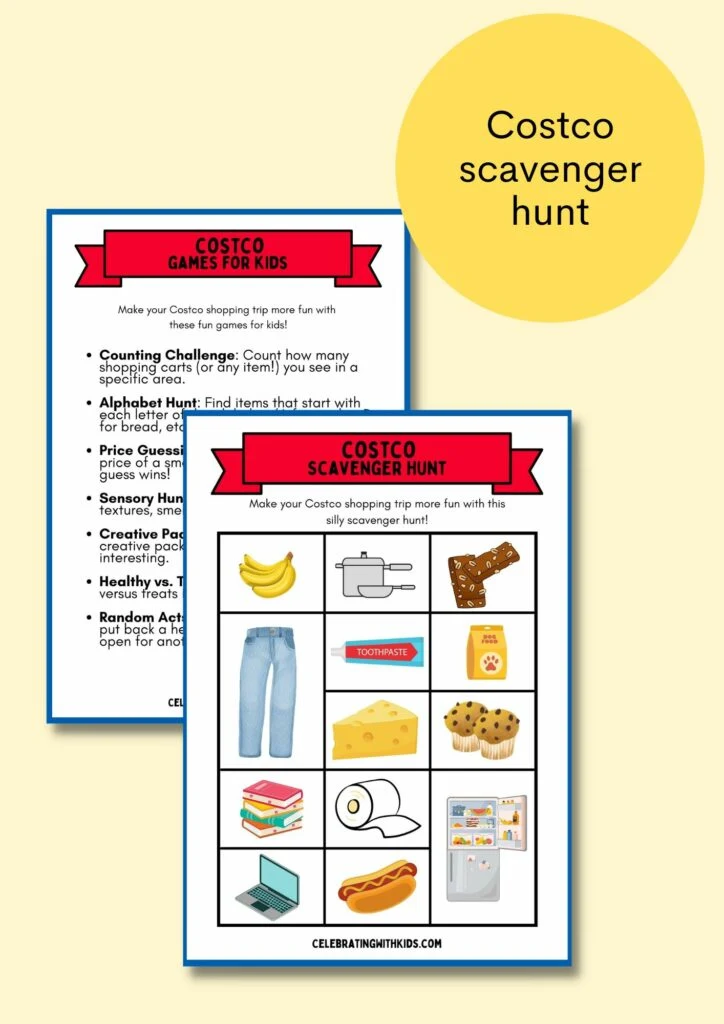 free printable costco scavenger hunt for kids