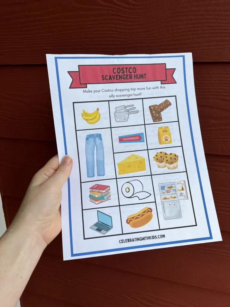 free printable costco scavenger hunt for kids