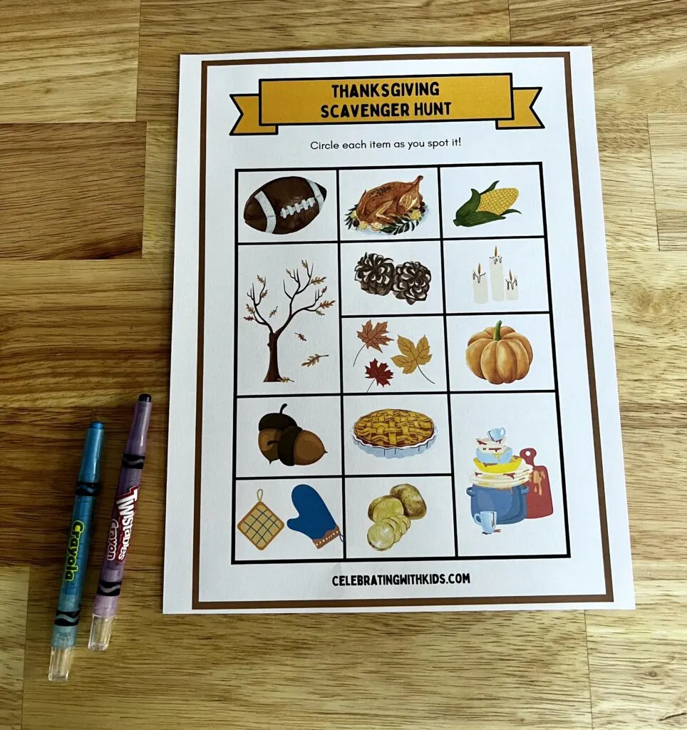 thanksgiving scavenger hunt