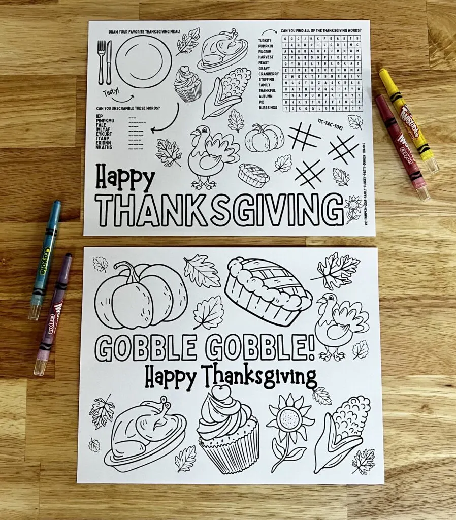 thanksgiving placemats