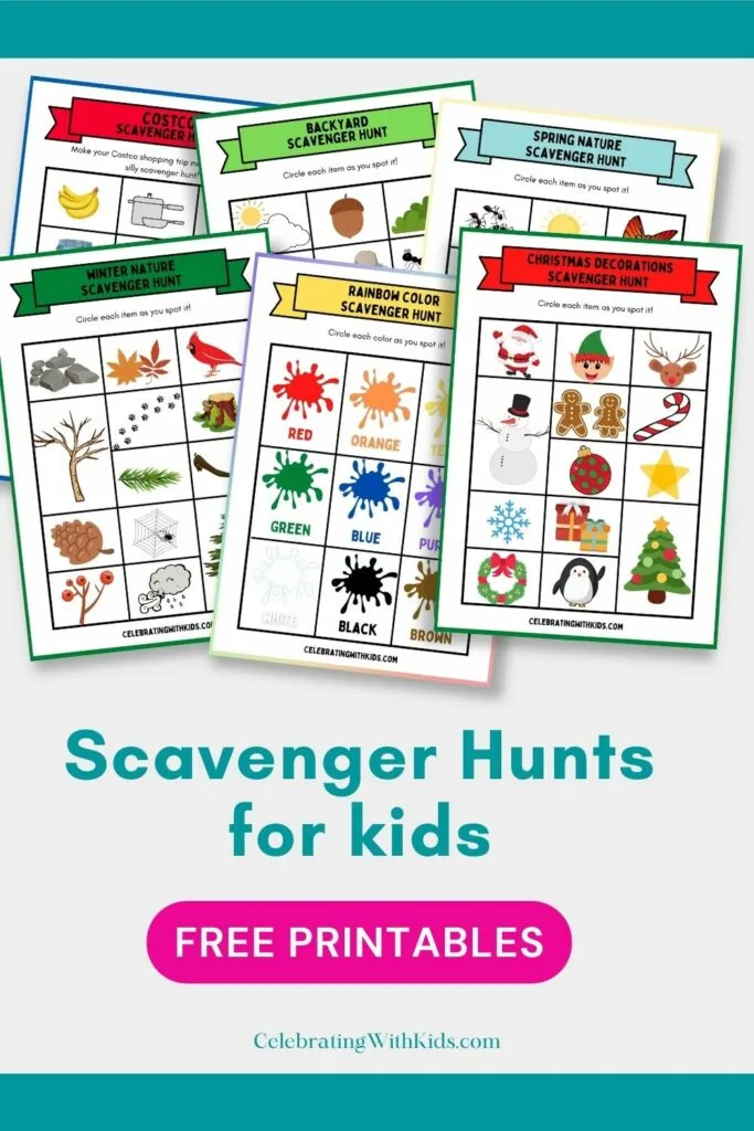 Scavenger hunts for kids mock up