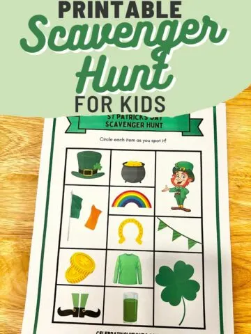 St Patricks day scavenger hunt for kids free printable