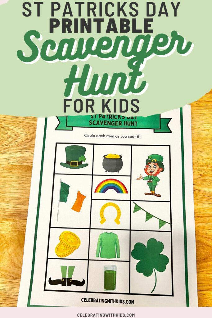 St Patricks day scavenger hunt for kids free printable