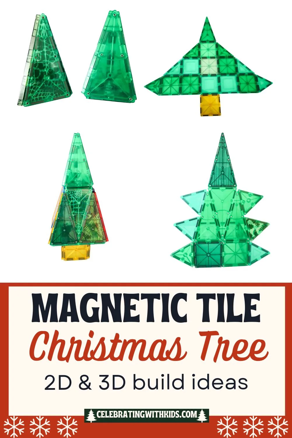 how to build magnetic tiles christmas trees