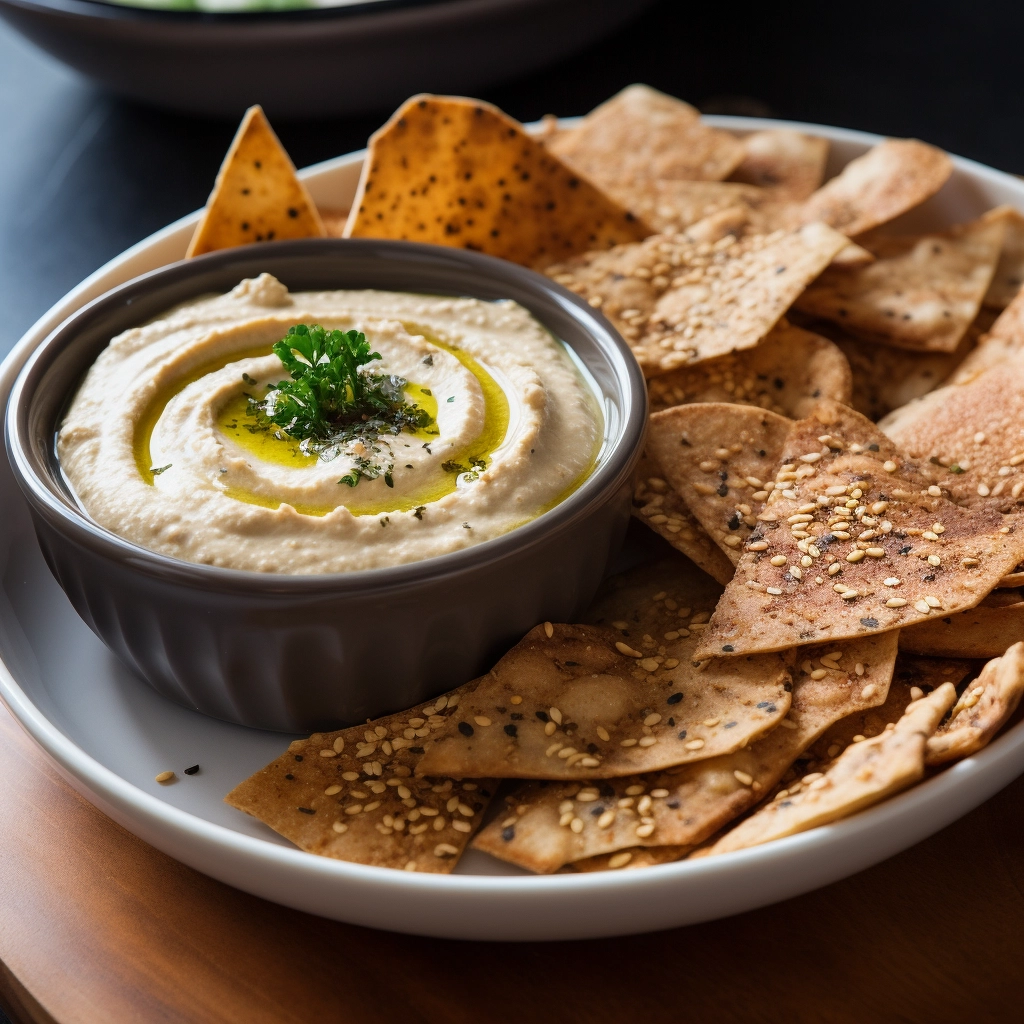 lentil chips and hummus