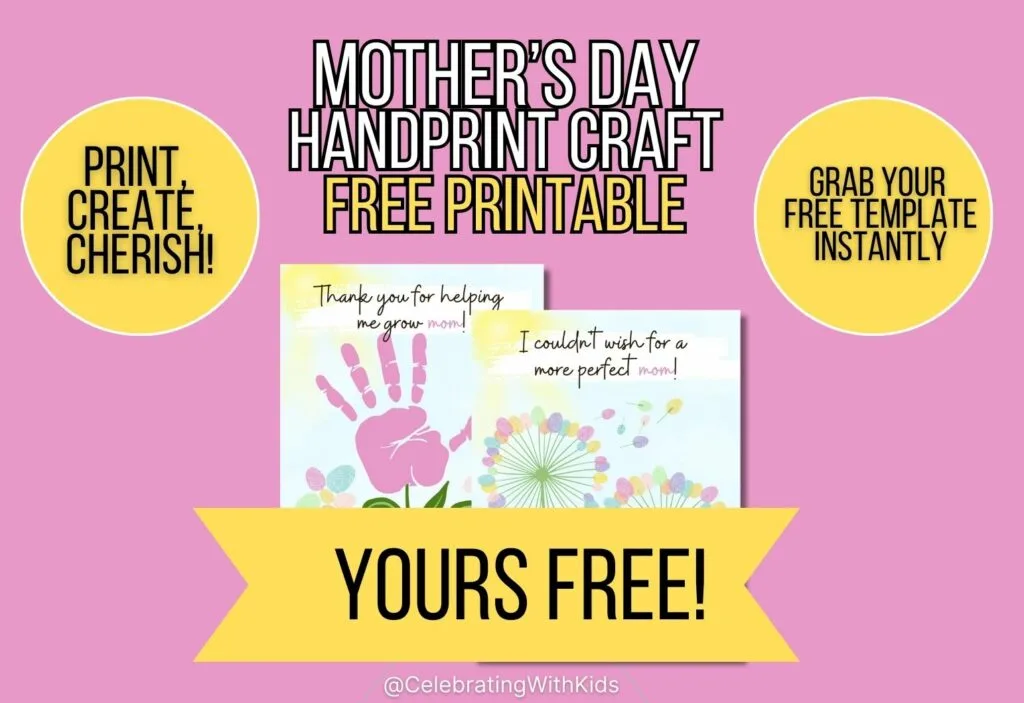 mothers day free printable handprint craft