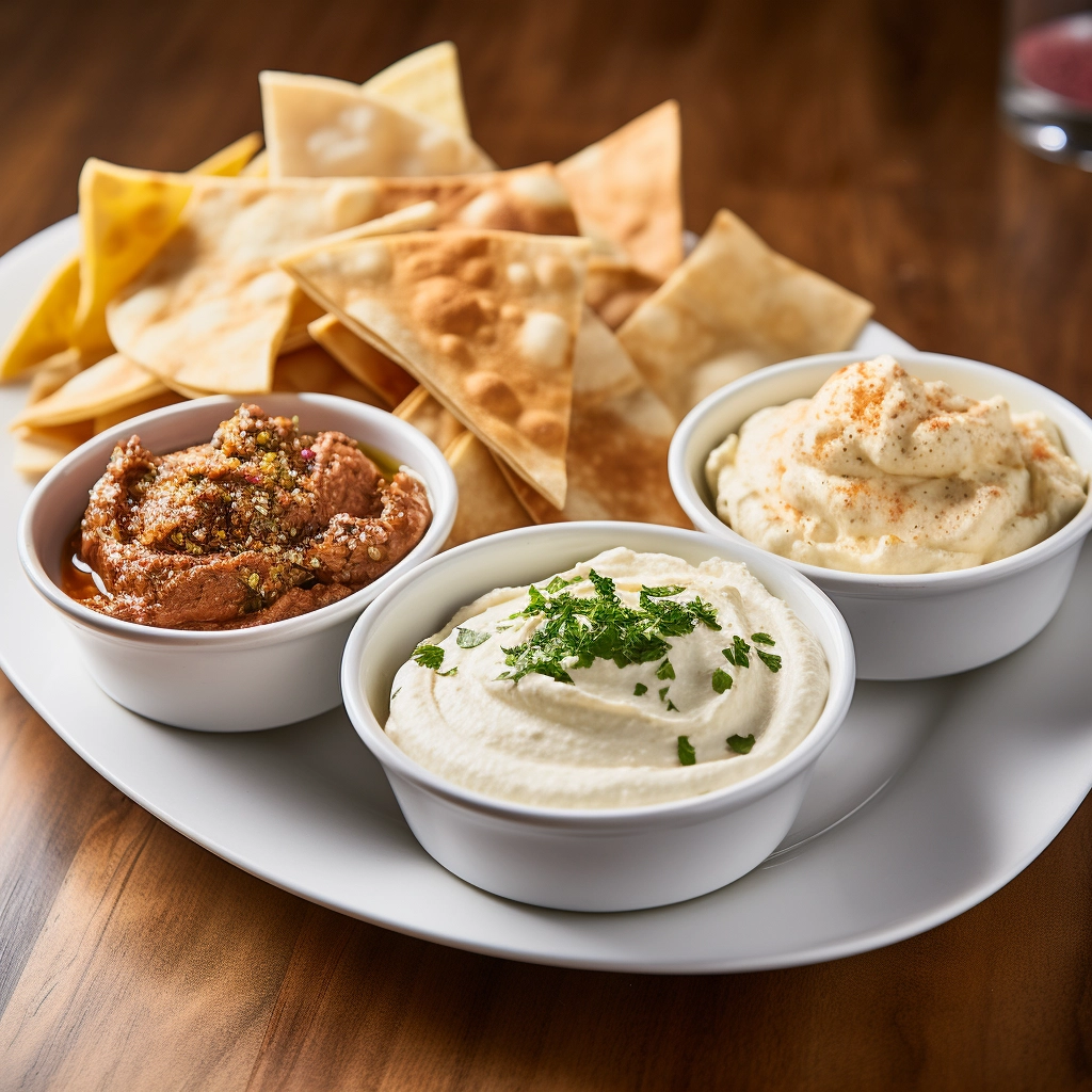 pita chips and dips