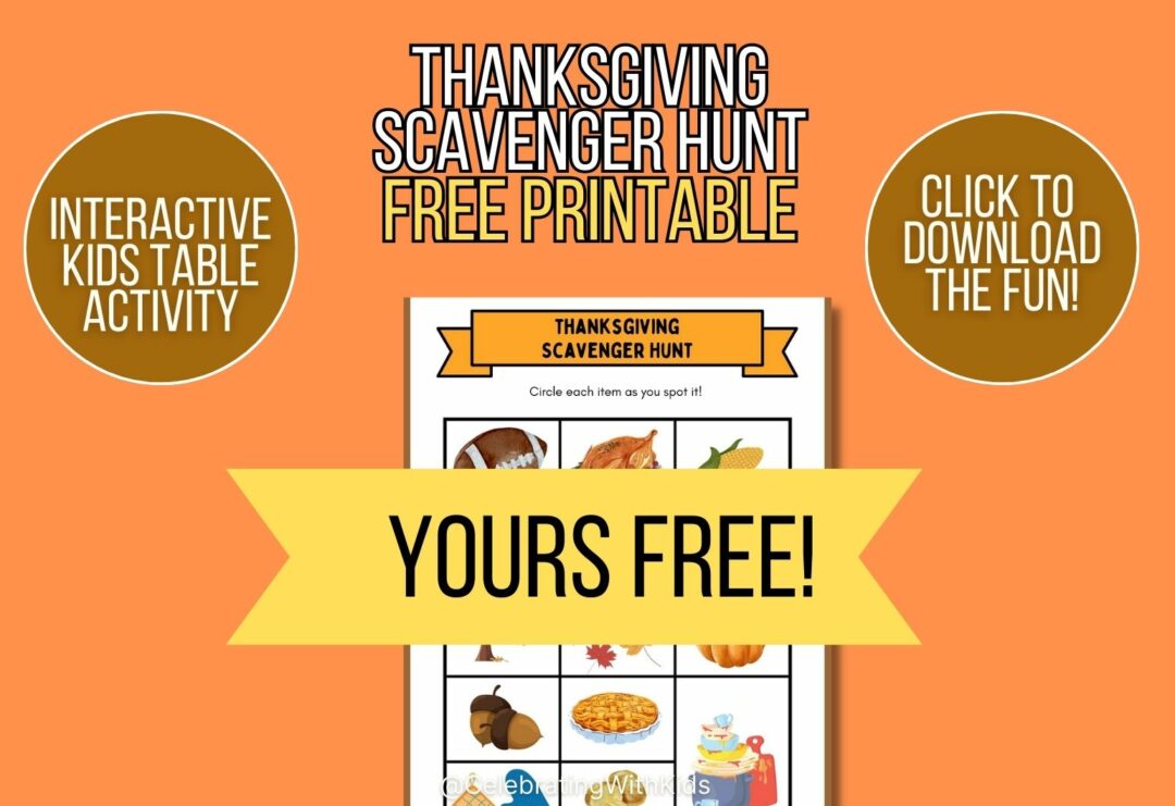 Thanksgiving scavenger hunt for kids - free printable! - Celebrating ...