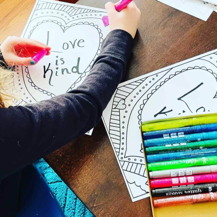 Image for Love Is Kind FREE Printable Coloring Page