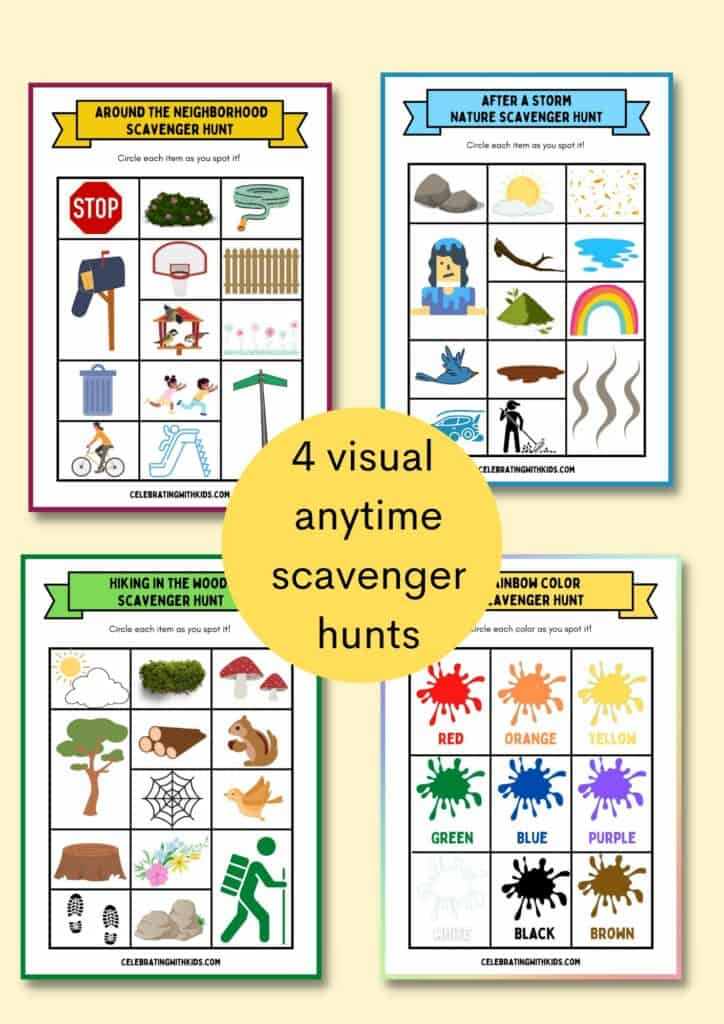 4 visual any time scavenger hunts