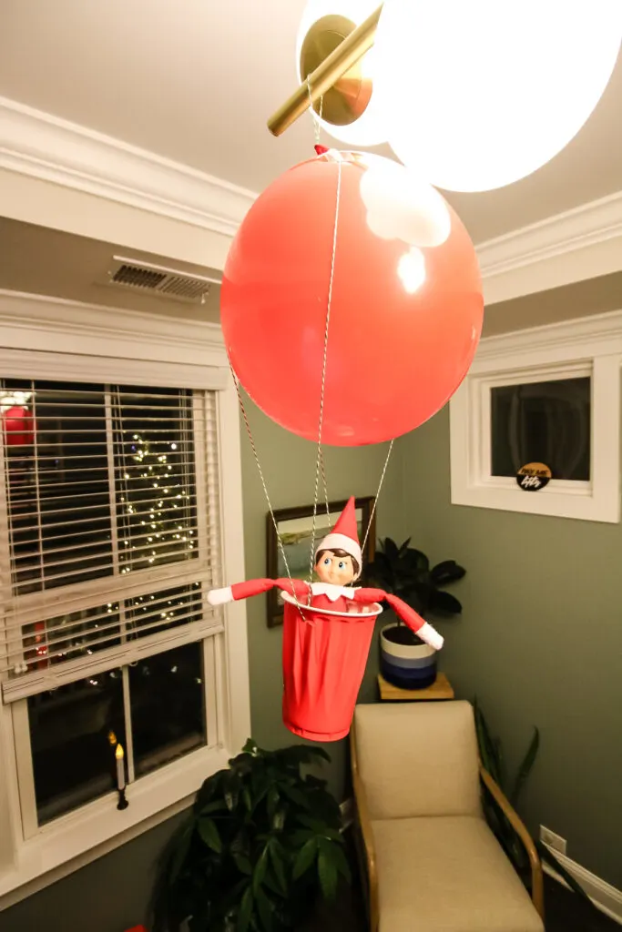 Elf on the shelf idea: hot air balloon - Celebrating with kids
