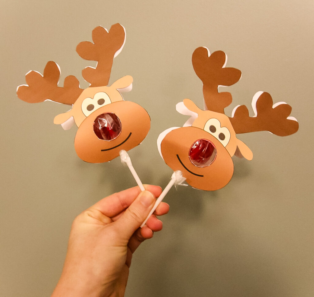 reindeer sucker christmas class gift tags