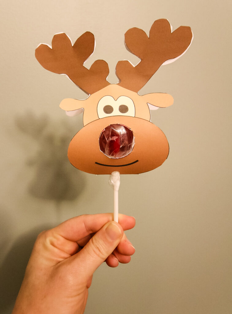reindeer sucker christmas class gift tag